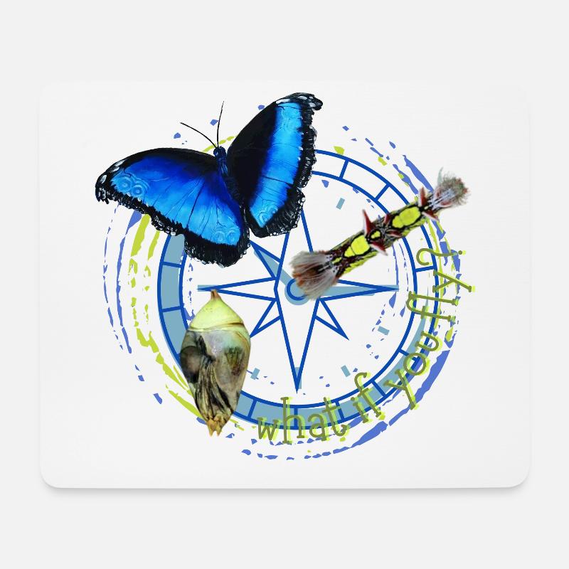 what if you fly? butterfly in evolution - Mousepad (Querformat) - Weiß