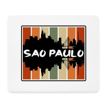 Sao Paulo Brasilien Skyline Silhouette Reise Souveni - Mousepad (Querformat) - Weiß - Vorne