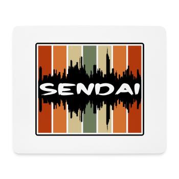 Sendai Japan Skyline Silhouette Reisesouvenir - Mousepad (Querformat) - Weiß - Vorne