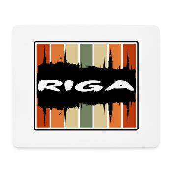 Riga Lettland Skyline Silhouette Reise Souvenir - Mousepad (Querformat) - Weiß - Vorne