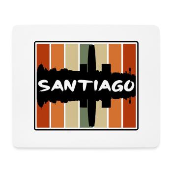 Santiago Chili Skyline Silhouette Souvenir de voyage - Tapis de souris (format paysage) - blanc - Devant