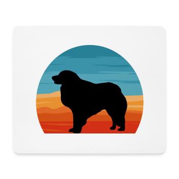 Kuvasz Hundeliebhaber Silhouette Vintage Sonnenuntergang - Mousepad (Querformat) - Weiß - Vorne