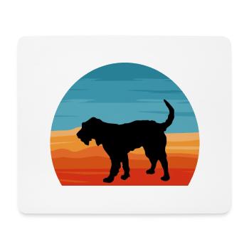 Griffon Nivernais Dog Love Silhouette Retro Sunset - Mouse Pad (horizontal) - white - Front