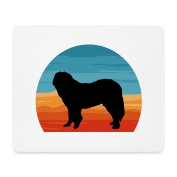 Caucasian Shepherd Dog Silhouette Retro Sunset - Mouse Pad (horizontal) - white - Front