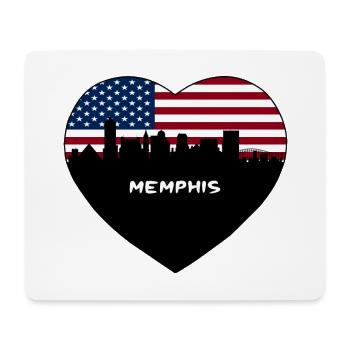 Memphis Tennessee USA Flag Skyline Souvenir de voyage - Tapis de souris (format paysage) - blanc - Devant