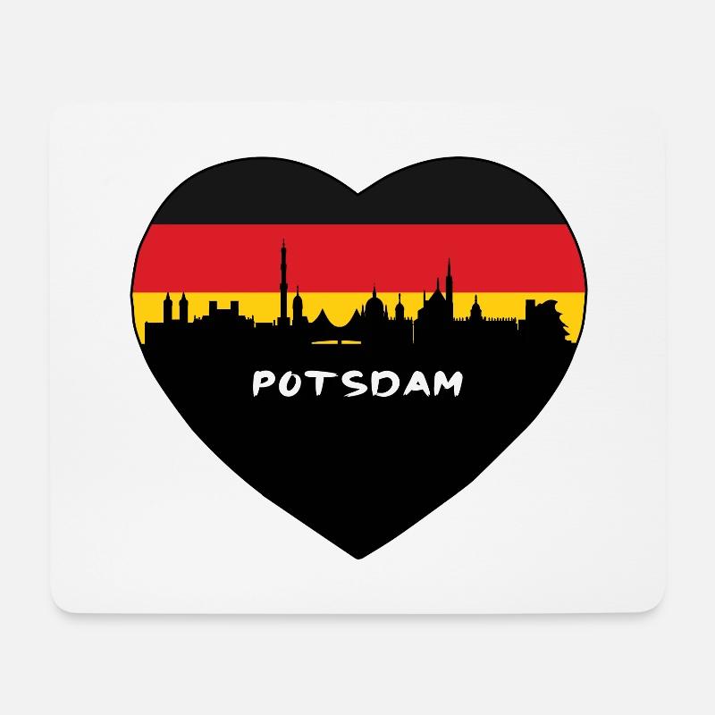 Potsdam Deutschland Flagge Skyline Reise Souvenir - Mousepad (Querformat) - Weiß