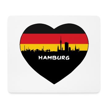 Hamburg Deutschland Flagge Skyline Reise Souvenir - Mousepad (Querformat) - Weiß - Vorne