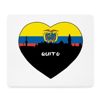 Quito Equador Flag Skyline Souvenir de voyage - Tapis de souris (format paysage) - blanc - Devant