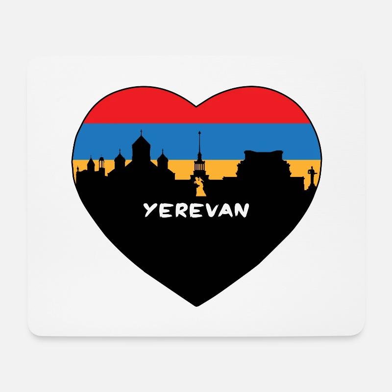 Eriwan Armenien Flagge Skyline Reise Souvenir - Mousepad (Querformat) - Weiß