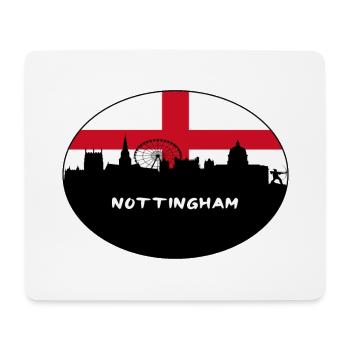 Nottingham England Flag Skyline Travel Souvenir - Mouse Pad (horizontal) - white - Front