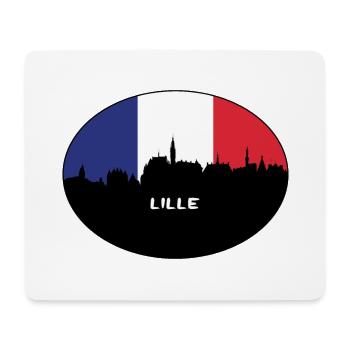 Lille Frankreich Flagge Skyline Reise Souvenir - Mousepad (Querformat) - Weiß - Vorne