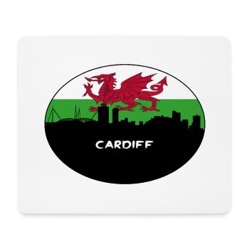 Cardiff Wales Flagge Skyline Reise Souvenir - Mousepad (Querformat) - Weiß - Vorne