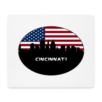 Cincinnati Ohio USA Flag Skyline Travel Souvenir - Mouse Pad (horizontal) - white - Front
