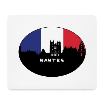 Nantes Frankreich Flagge Skyline Reise Souvenir - Mousepad (Querformat) - Weiß - Vorne