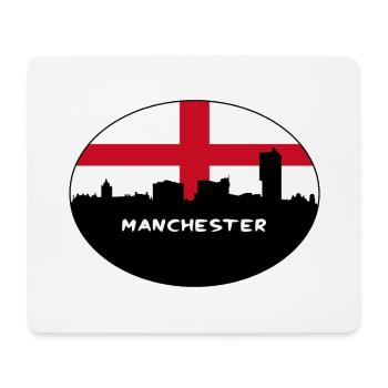 Manchester England Flag Skyline Travel Souvenir - Mouse Pad (horizontal) - white - Front