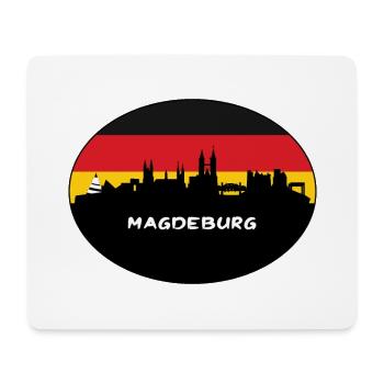 Magdebourg Allemagne Flag Skyline Silhouette Voyage - Tapis de souris (format paysage) - blanc - Devant