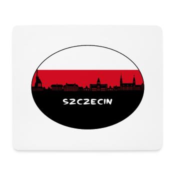 Szczecin Pologne Drapeau Skyline Silhouette Travel - Tapis de souris (format paysage) - blanc - Devant