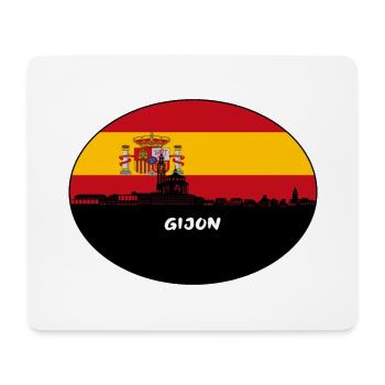 Gijon Spain Flag Skyline Silhouette Travel - Mouse Pad (horizontal) - white - Front