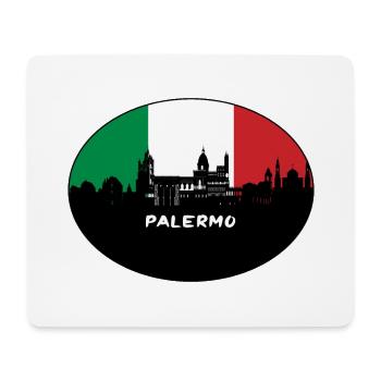 Palermo Italien Flagge Skyline Silhouette Reisen - Mousepad (Querformat) - Weiß - Vorne