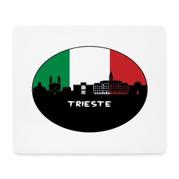 Trieste Italie Drapeau Skyline Voyage Silhouette - Tapis de souris (format paysage) - blanc - Devant