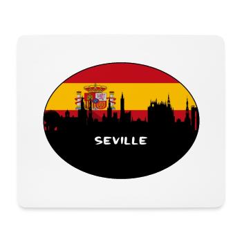 Seville Spain Flag Skyline Silhouette Travel - Mouse Pad (horizontal) - white - Front