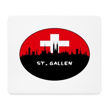 St. Gallen Schweiz Flagge Skyline Silhouette Tra - Mousepad (Querformat) - Weiß - Vorne