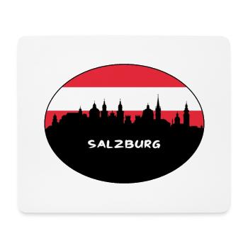 Salzburg Austria Flag Skyline Silhouette Travel - Mouse Pad (horizontal) - white - Front