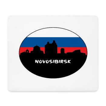 Novossibirsk Russie Flag Skyline Silhouette Voyage - Tapis de souris (format paysage) - blanc - Devant