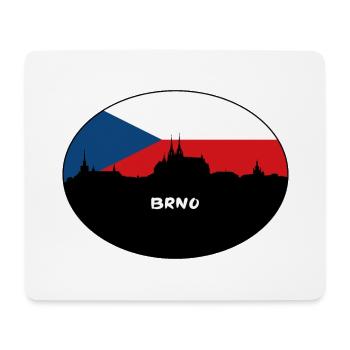 Brünn Tschechien Flagge Skyline Silhouette Reisen - Mousepad (Querformat) - Weiß - Vorne