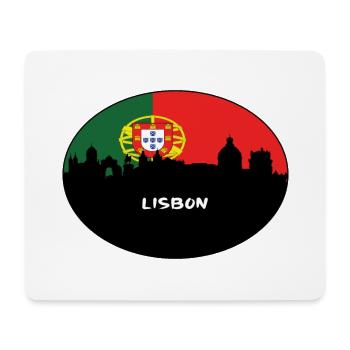 Lisbon Portugal Flag Skyline Silhouette Travel - Mouse Pad (horizontal) - white - Front