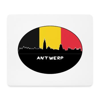 Anvers Belgique Drapeau Skyline Voyage Silhouette - Tapis de souris (format paysage) - blanc - Devant