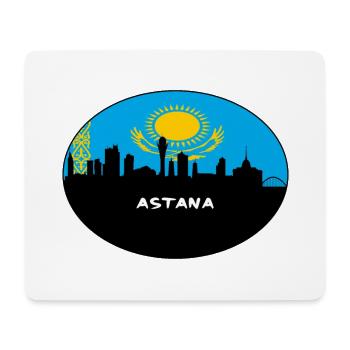 Astana Kazakhstan Drapeau Skyline Voyage Silhouette - Tapis de souris (format paysage) - blanc - Devant