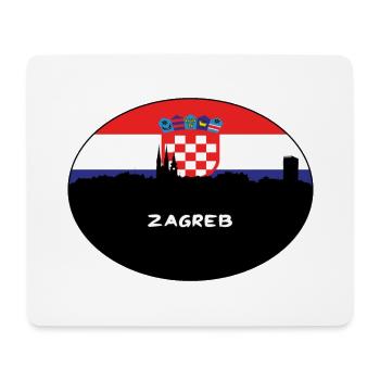 Zagreb Croatie Drapeau Skyline Voyage Silhouette - Tapis de souris (format paysage) - blanc - Devant