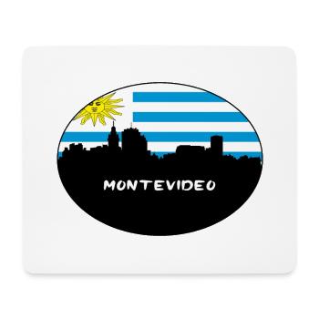 Montevideo Uruguay Flag Skyline Silhouette Travel - Mouse Pad (horizontal) - white - Front
