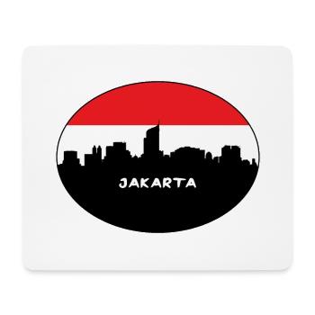 Jakarta Indonesia Flag Skyline Silhouette Travel - Mouse Pad (horizontal) - white - Front