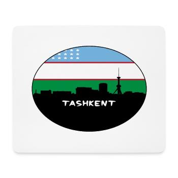 Taschkent Usbekistan Flagge Skyline Silhouette Reisen - Mousepad (Querformat) - Weiß - Vorne