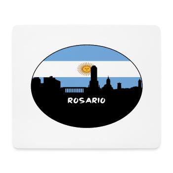 Rosario Argentine Drapeau Skyline Voyage Silhouette - Tapis de souris (format paysage) - blanc - Devant