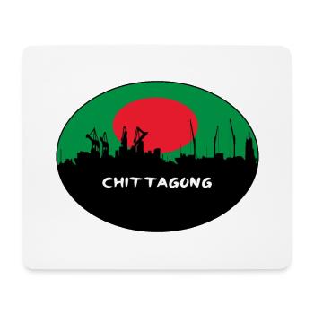 Chittagong Bangladesh Flag Skyline Silhouette Trav - Mouse Pad (horizontal) - white - Front