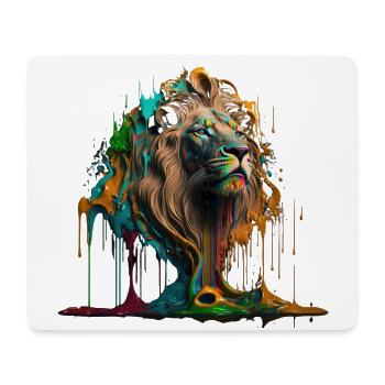 Regenbogen Löwe | Rainbow Lion | AI generated Art - Mousepad (Querformat) - Weiß - Vorne