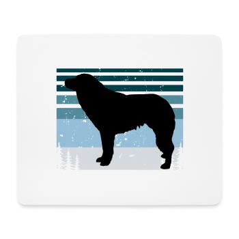 Aidi Dog Silhouette Vintage Sunset pour les amoureux des chiens - Tapis de souris (format paysage) - blanc - Devant