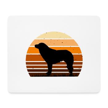 Aidi Dog Silhouette Vintage Sunset pour les amoureux des chiens - Tapis de souris (format paysage) - blanc - Devant