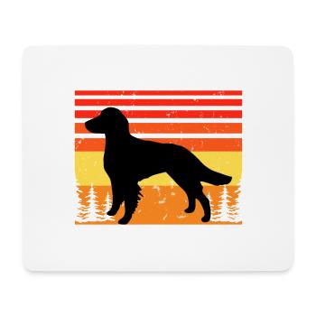 Britanny Dog Lover Silhouette Vintage Sunset - Tapis de souris (format paysage) - blanc - Devant