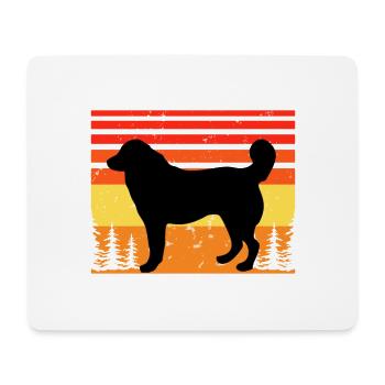 Bucovina Berger Chien Amour Silhouette Rétro Coucher de Soleil - Tapis de souris (format paysage) - blanc - Devant