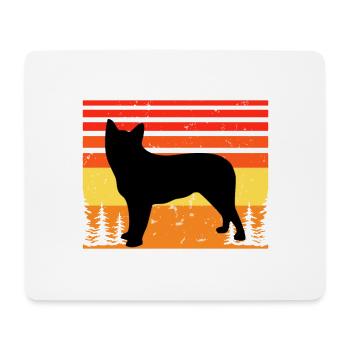 Blue Heeler Hund Liebhaber Silhouette Vintage Sonnenuntergang - Mousepad (Querformat) - Weiß - Vorne