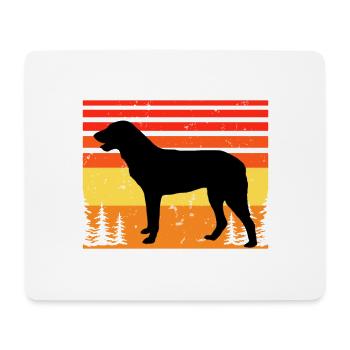 Cao De Castro Laboreiro Dog Silhouette Retro Sun - Mouse Pad (horizontal) - white - Front