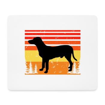 Chien Francais Blanc Et Noir Dog Silhouette Retro - Mouse Pad (horizontal) - white - Front
