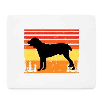 Zentralasiatischer Schäferhund Silhouette Retro Sonnenuntergang - Mousepad (Querformat) - Weiß - Vorne