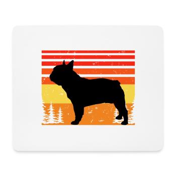 Français Bulldog Dog Lover Silhouette Vintage Sunset - Tapis de souris (format paysage) - blanc - Devant