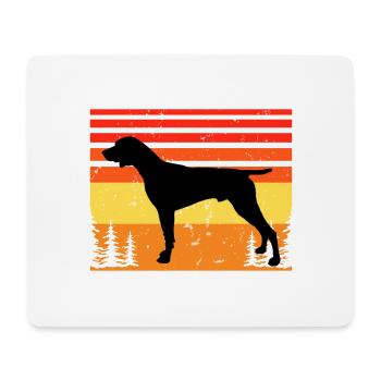 German Shorthaired Pointer Dog Silhouette Retro - Mouse Pad (horizontal) - white - Front