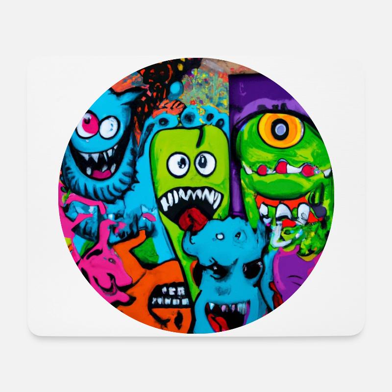 Graffiti Monster - Mousepad (Querformat) - Weiß